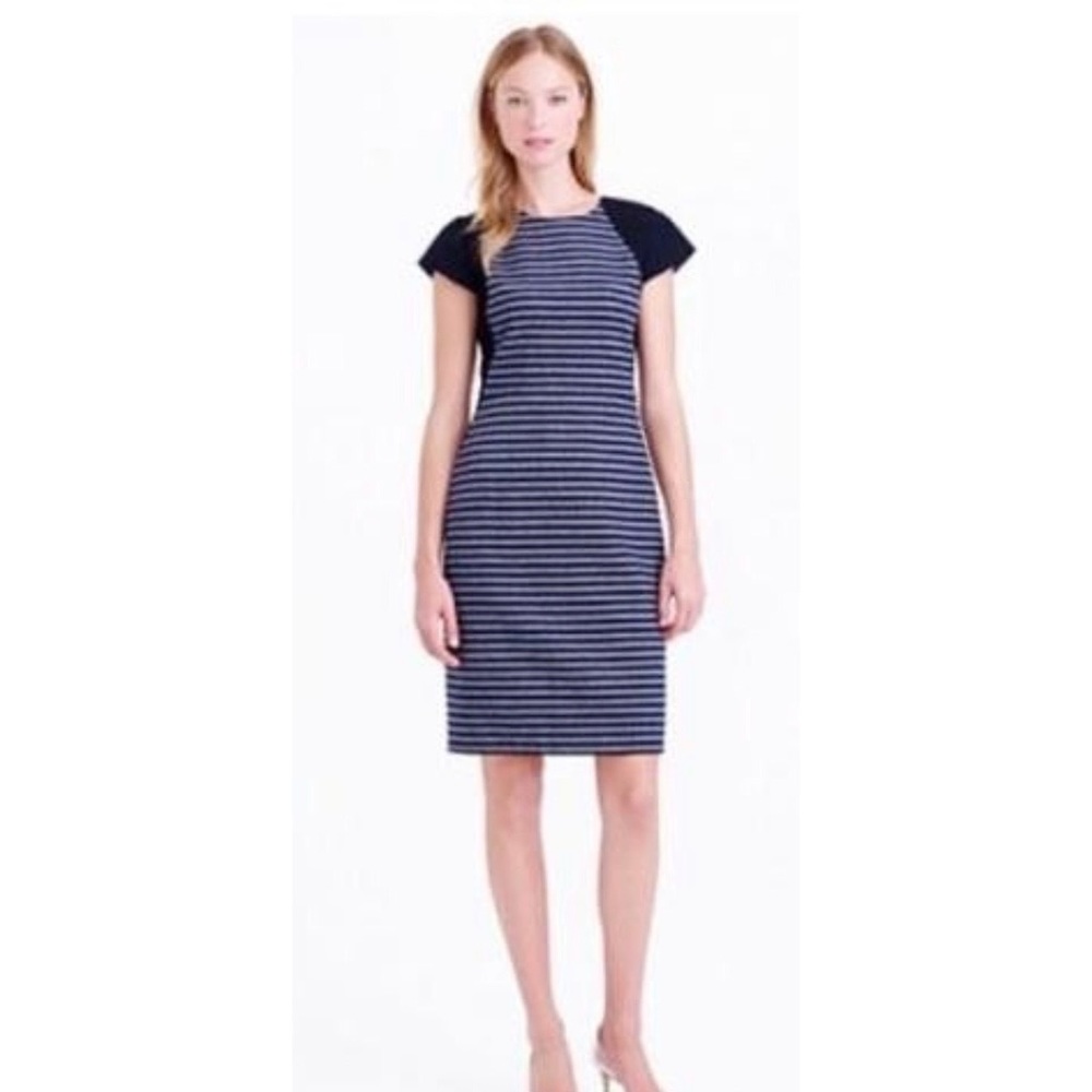 J.Crew Colorblock Striped Tweed Dress